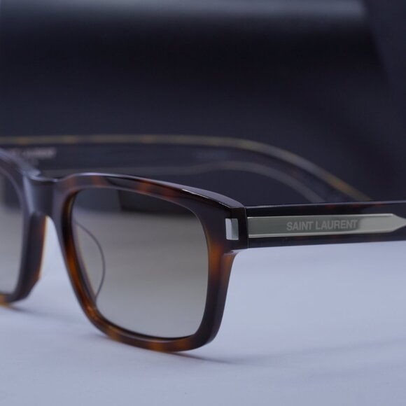 Saint Laurent SL662 002 Rectangle Sunglasses - Havana/Brown - Picture 8 of 11
